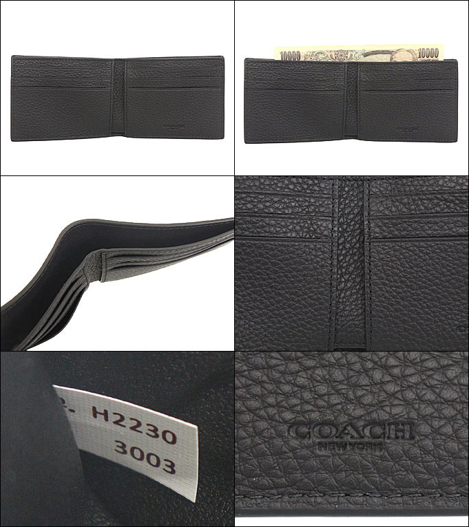 コーチ COACH 財布 二つ折り財布 F03003 3003 ブラックサドル