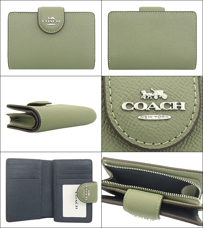 コーチ COACH 財布 二つ折り財布 F06390 6390 ダークセージ クロス