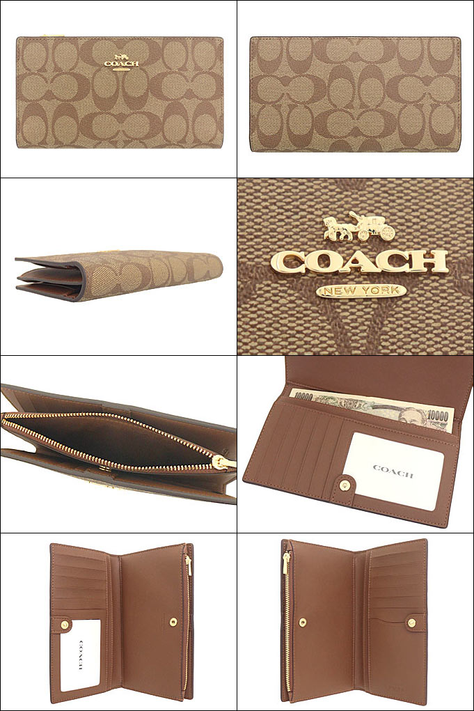 コーチ COACH 財布 長財布 FC8714 C8714 カーキ×サドル2