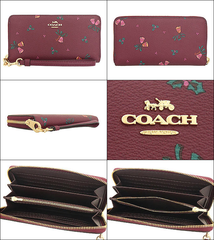 COACH コーチ 財布 長財布 FCF355 CF355 ブラックチェリーマルチ 