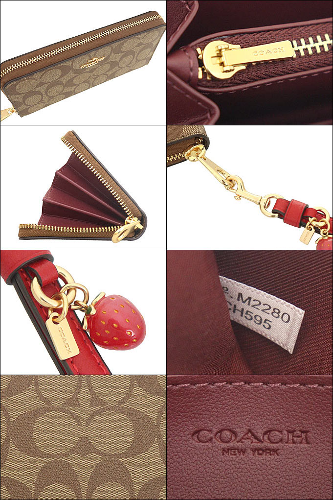 COACH コーチ 財布 長財布 FCH595 CH595 カーキ×エレクトリック