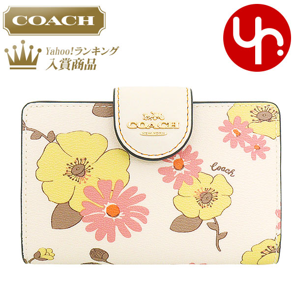 コーチ COACH 財布 二つ折り財布 FCH734 CH734 チョークマルチ フローラル クラスター プリント PVC レザー ミディアム ウォレット アウトレット レディース｜import-collection-yr