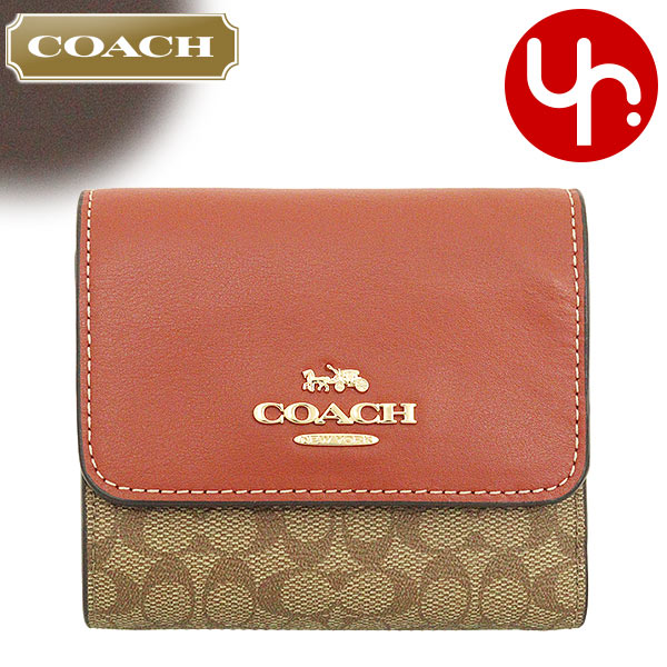 コーチ COACH 財布 三つ折り財布 FCF369 CF369 カーキ×テラコッタ