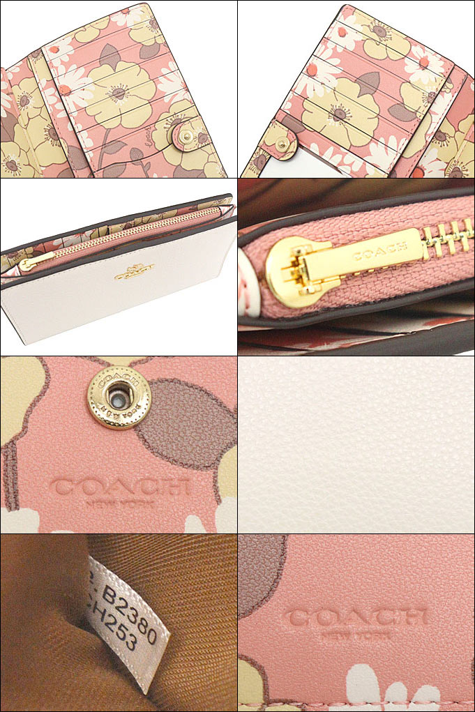 コーチ COACH 財布 長財布 FCH253 CH253 チョークマルチ ラグジュアリー ペブルド レザー フローラル プリント スリム ウォレット  アウトレット レディース