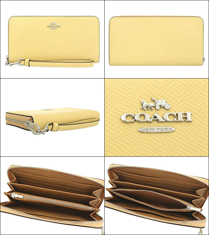 コーチ COACH 財布 長財布 FC3441 C3441 バニラ クロスグレーン レザー ロング ジップ アラウンド ウォレット （ストラップ付き）  アウトレット レディース