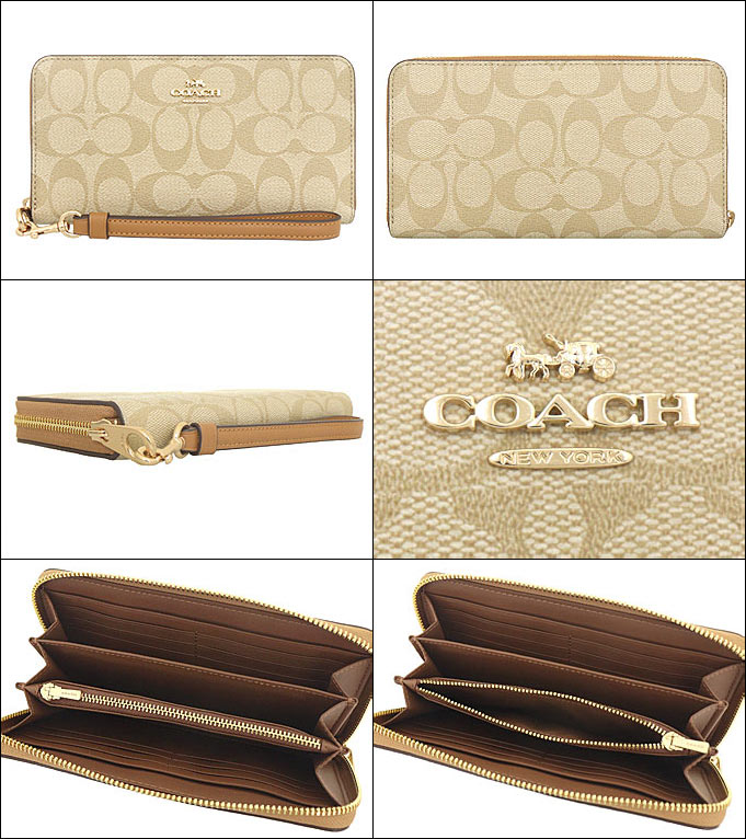 コーチ COACH 財布 長財布 FC4452 C4452 ライトカーキ×ライトサドル