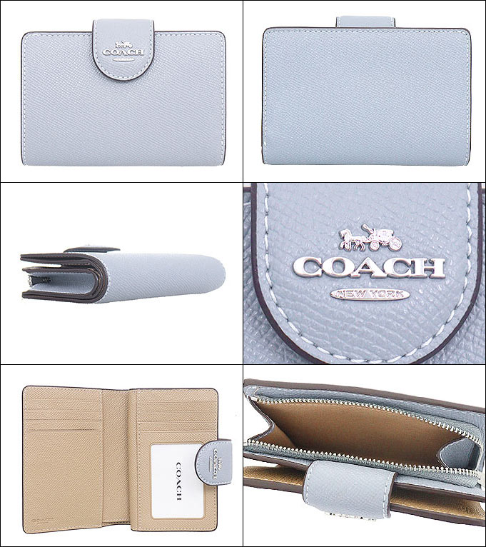 コーチ COACH 財布 二つ折り財布 F06390 6390 グレーミスト クロス