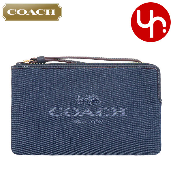 Yahoo! Yahoo!ショッピング(ヤフー ショッピング)コーチ COACH 小物 ポーチ FCH386 CH386 デニム デニム ホースアンドキャリッジ ラージ コーナー ジップ リストレット アウトレット レディース