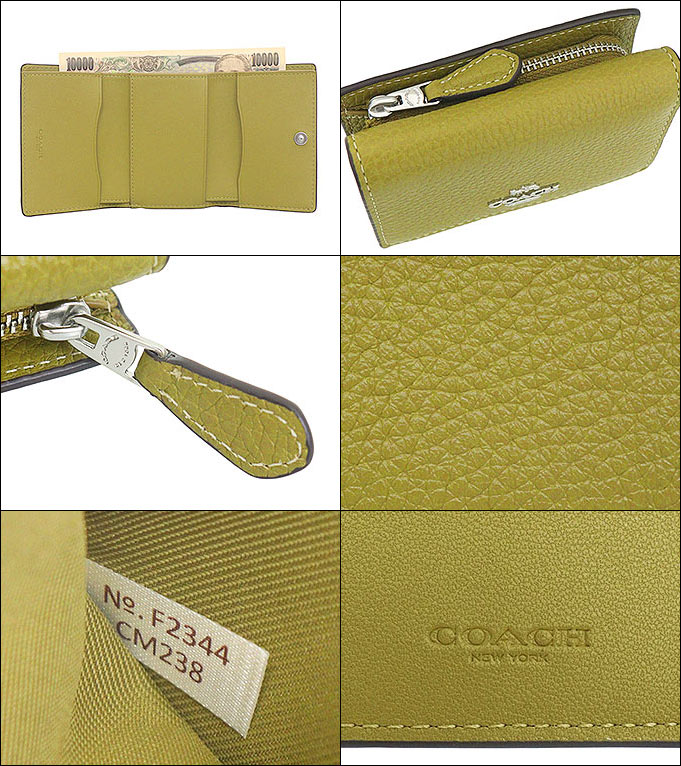 コーチ COACH 財布 三つ折り財布 FCM238 CM238 シトロン スムース レザー マイクロ ウォレット アウトレット レディース