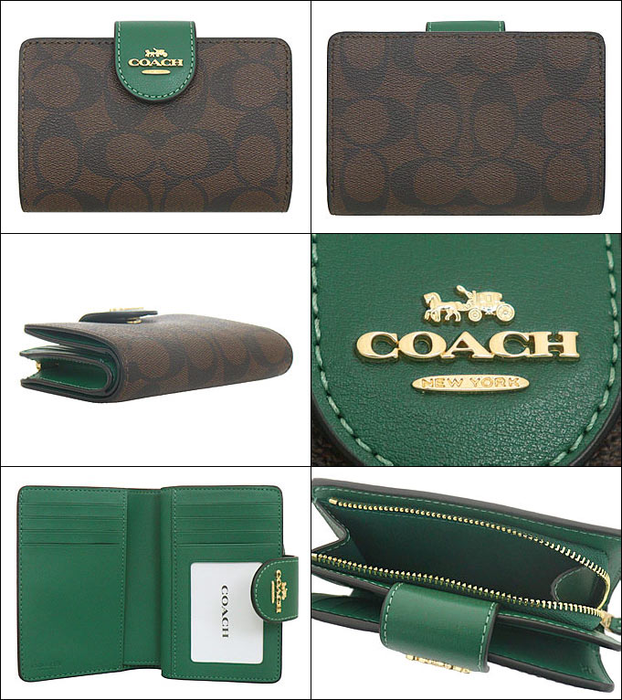 COACH コーチ 財布 二つ折り財布 FC0082 C0082 ブラウン×ダーク