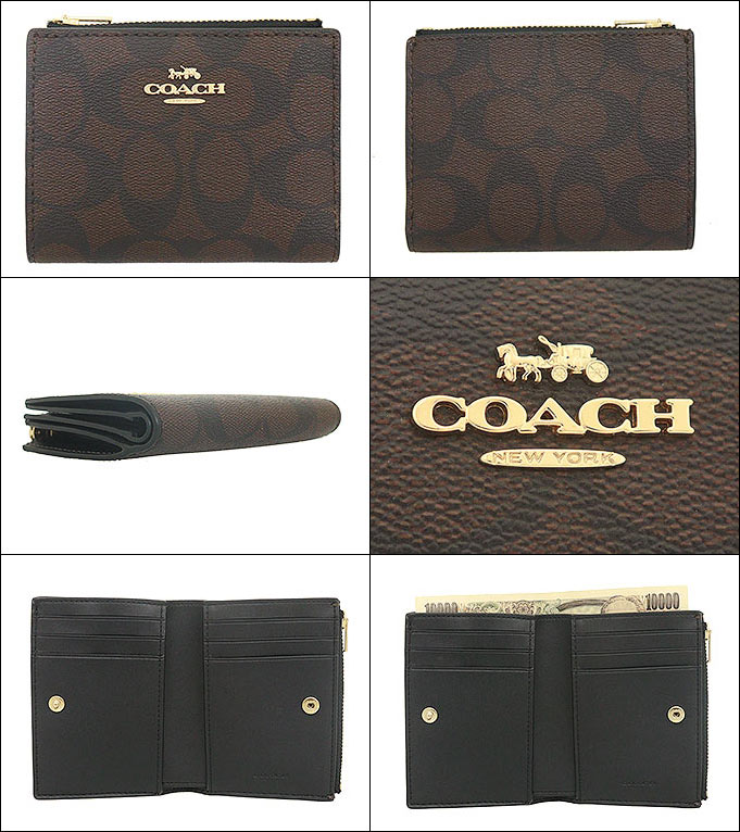 コーチ COACH 財布 二つ折り財布 FCM852 CM852 ブラウン×ブラック
