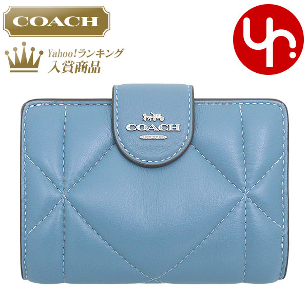 コーチ COACH 財布 二つ折り財布 FCM997 CM997 ライトミスト パフィ ダイヤモンド キルティング ミディアム ジップ ウォレット  アウトレット レディース