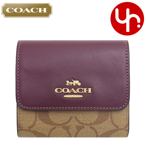 コーチ COACH 財布 三つ折り財布 FCE930 CE930 カーキ×ディープベリー