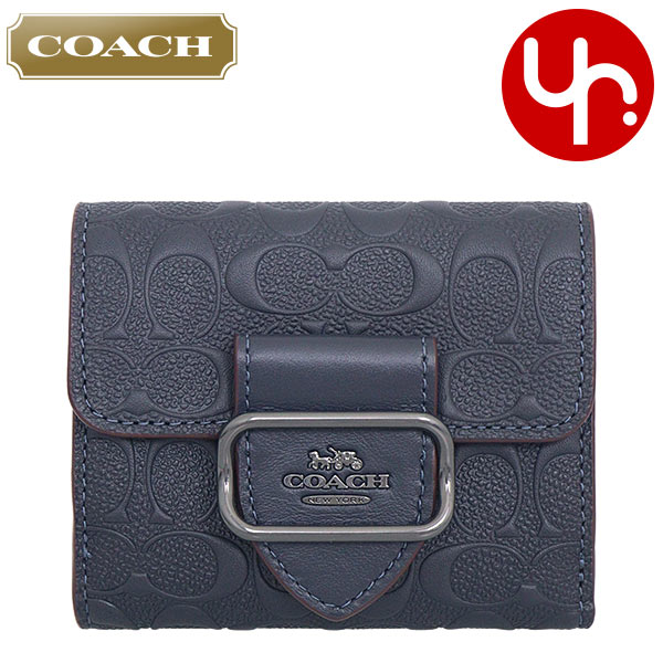 コーチ COACH 財布 二つ折り財布 FCF855 CF855 ミッドナイトマルチ デボスド シグネチャー レザー モーガン スモール ウォレット  アウトレット レディース