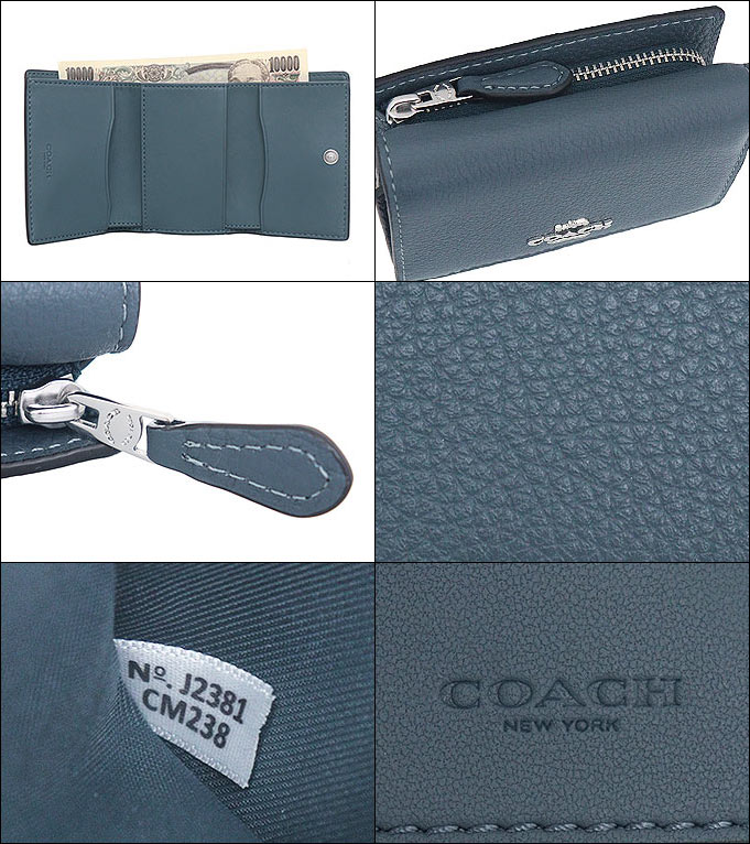 COACH コーチ 財布 三つ折り財布 FCM238 CM238 デニム スムース