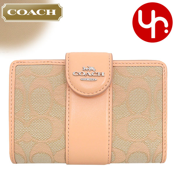 コーチ COACH 財布 二つ折り財布 FCT922 CT922 シグネチャー ジャカード ミディアム コーナー ジップ ウォレット アウトレット  レディース