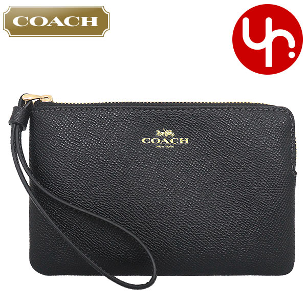 Yahoo! Yahoo!ショッピング(ヤフー ショッピング)コーチ COACH 小物 ポーチ FCV396 CV396 ブラック ラグジュアリー リサイクル レザー コーナー ジップ リストレット アウトレット レディース