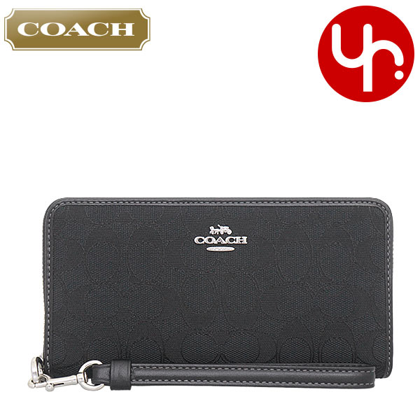 コーチ COACH 財布 長財布 FCU150 CU150 ブラック×ブラック シグネチャー ジャカード レザー ロング ウォレット  （ストラップ付き） アウトレット レディース : co-ko240802-4 : インポートコレクションYR - 通販 - Yahoo!ショッピング