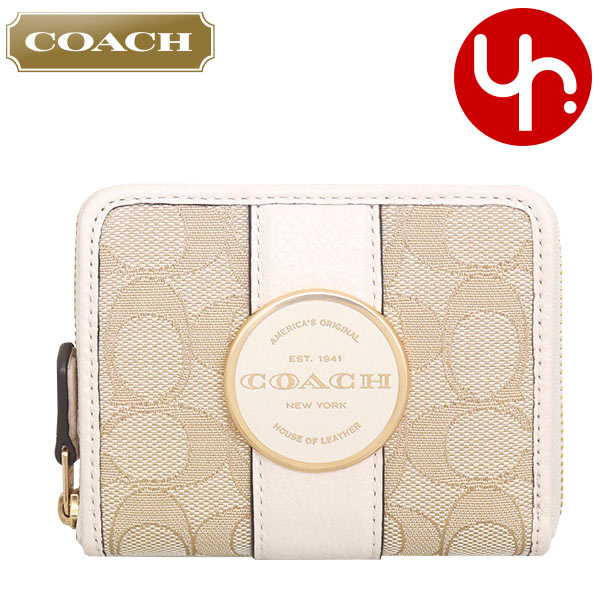 コーチ COACH 財布 二つ折り財布 FC8323 ロニー シグネチャー ジャガード COACH ロゴ スモール ジップ アラウンド ウォレット  アウトレット レディース