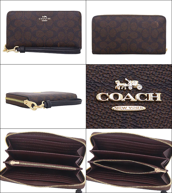COACH ブラック 長財布cw778アウトレット品 COACH コーチ 財布 長財布 FCW778 CW778 ウォルナット×ブラック