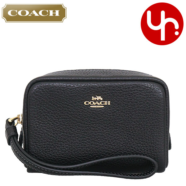 Yahoo! Yahoo!ショッピング(ヤフー ショッピング)コーチ COACH 小物 ポーチ FCW906 CW906 ブラック ペブルド レザー スクエア ポーチ リストレット アウトレット レディース