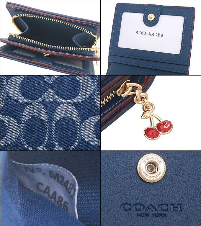 【COACH 】二つ折り ミニ財布 Denim 在庫確認願いますCAA86 公式】コーチアウトレット | スナップ ウォレット・シグネチャー