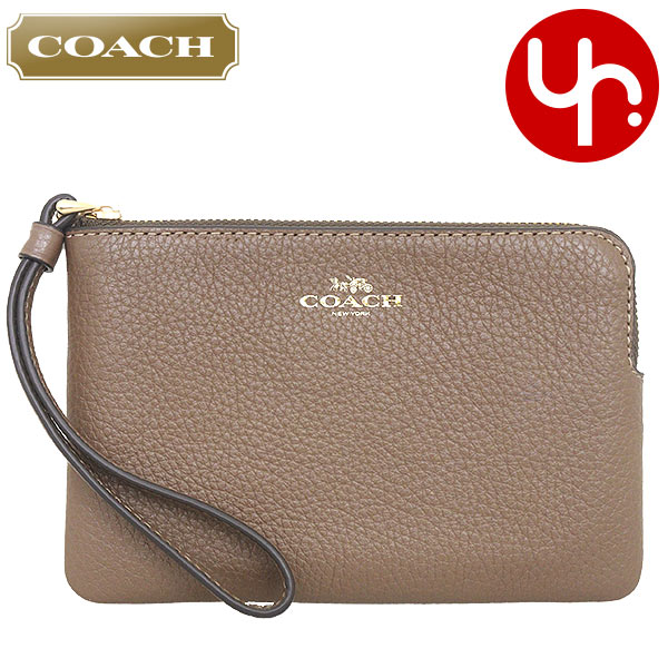 Yahoo! Yahoo!ショッピング(ヤフー ショッピング)コーチ COACH 小物 ポーチ FCP483 CP483 ダークストーン ラグジュアリー ペブルド レザー コーナー ジップ リストレット アウトレット レディース