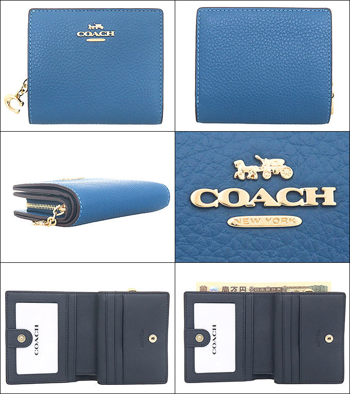 コーチ COACH 財布 二つ折り財布 FC2862 C2862 パシフィックブライトミネラル ペブルド レザー C チャーム ジップ ウォレット アウトレット レディース | COACH | 01