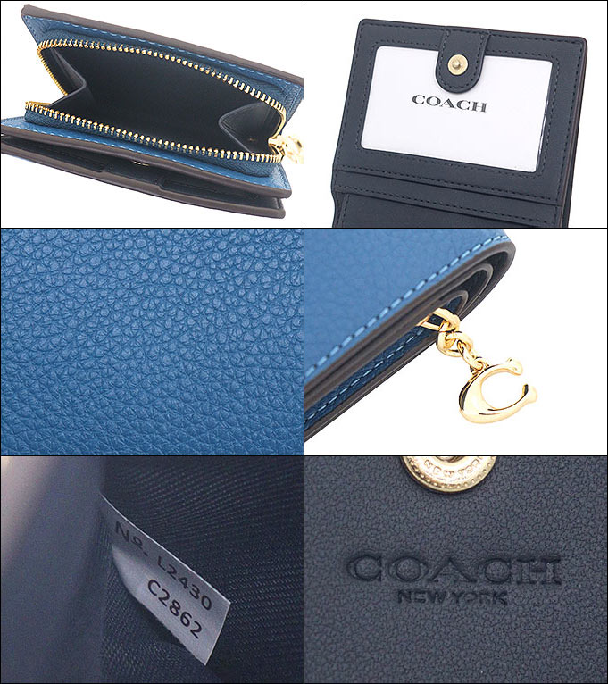 コーチ COACH 財布 二つ折り財布 FC2862 C2862 パシフィックブライトミネラル ペブルド レザー C チャーム ジップ ウォレット アウトレット レディース | COACH | 02