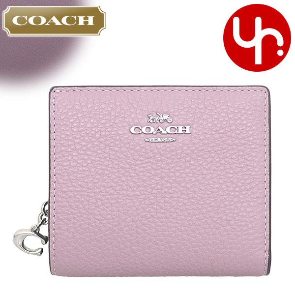 【48時間限定ポイント3％】コーチ COACH 財布 二つ折り財布 FC2862 C2862 ライラック ペブルド レザー C チャーム スナップ  アウトレット レディース | COACH