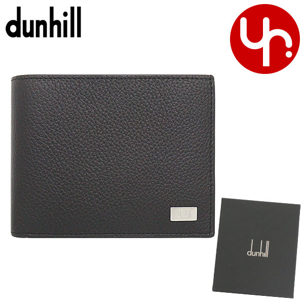 ダンヒル Dunhill 財布 二つ折り財布 DU19F2932AV ブラック アヴォリティーズ レザー ガンメタル ロゴ プレート コインパース ビルフォールド ウォレット メンズ｜import-collection-yr