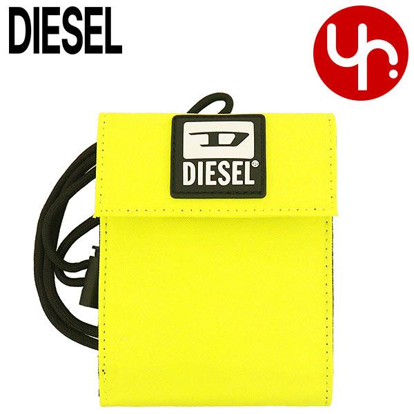 ディーゼル DIESEL 財布 二つ折り財布 X08102 P3383 イエロー HIRESH FD ナイロン ウォレット ネックストラップ付き  メンズ レディース