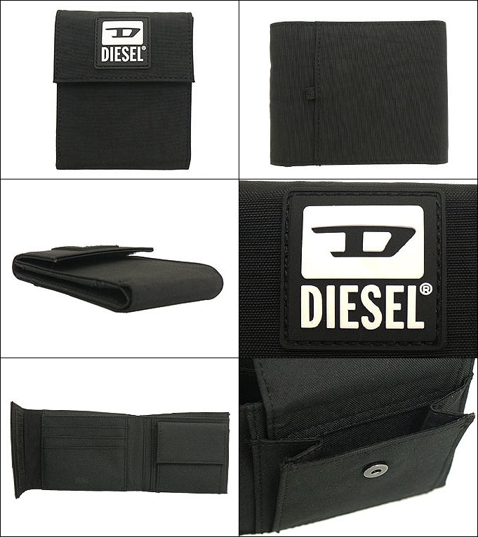 ディーゼル DIESEL 財布 二つ折り財布 X08102 P3383 ブラック HIRESH