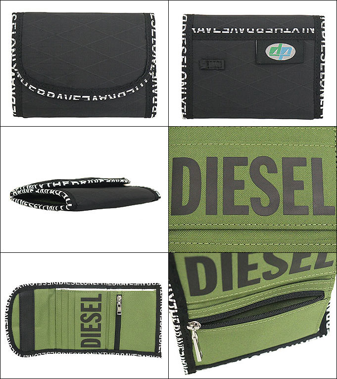 DIESEL メンズ二つ折り財布（バッグ、小物素材：ナイロン、ビニール