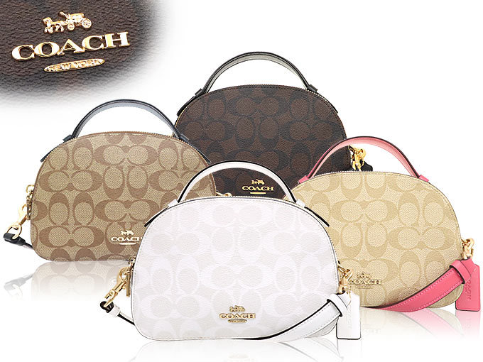 コーチ COACH バッグ ショルダーバッグ F01591 1591 カーキ×ブラック ラグジュアリー シグネチャー PVC レザー セレナ  サッチェル アウトレット レディース