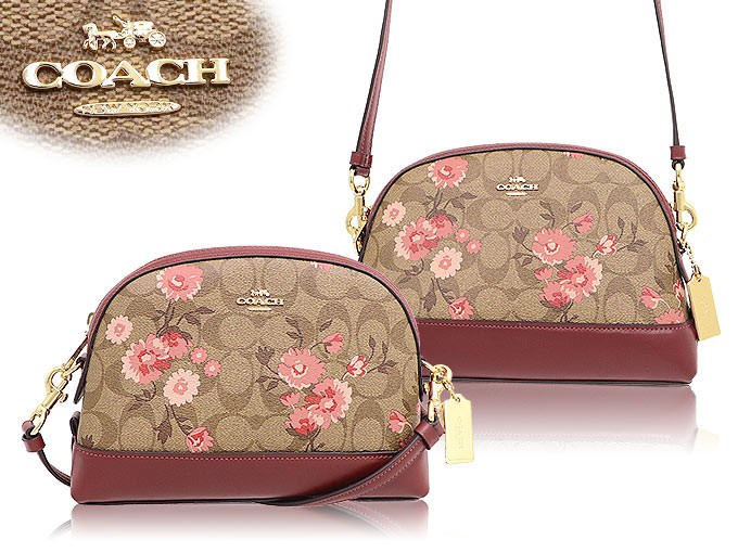 コーチ COACH バッグ ショルダーバッグ F03055 3055 カーキ×コーラル