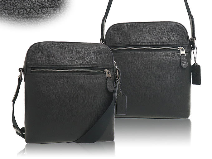 コーチ COACH バッグ ショルダーバッグ F04011 4011 ブラック ヒューストン スムース レザー フライト バッグ アウトレット メンズ  レディース