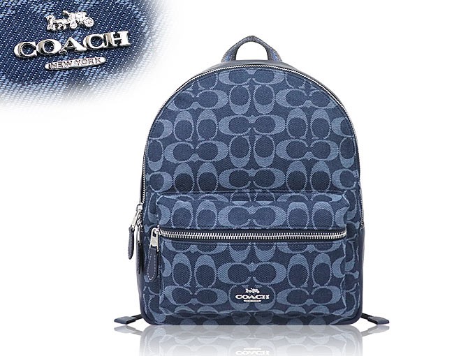 コーチ COACH バッグ リュック F39896 デニム シグネチャー キャンバス