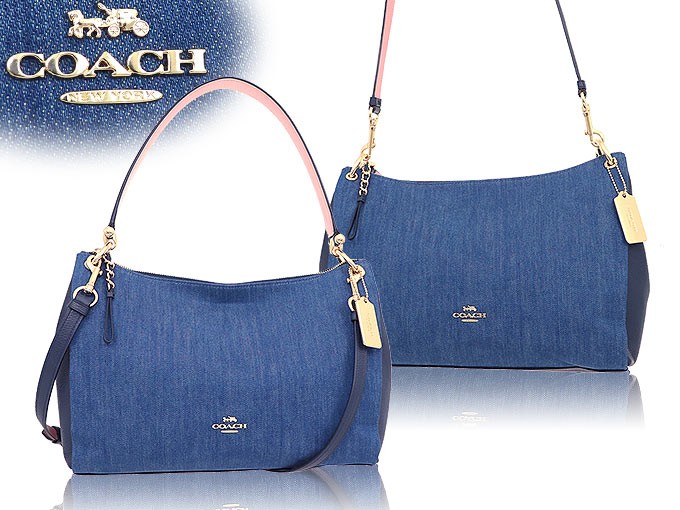 コーチ COACH バッグ ショルダーバッグ F66964 デニム ラグジュアリー デニム キャンバス レザー ミア ショルダー バッグ