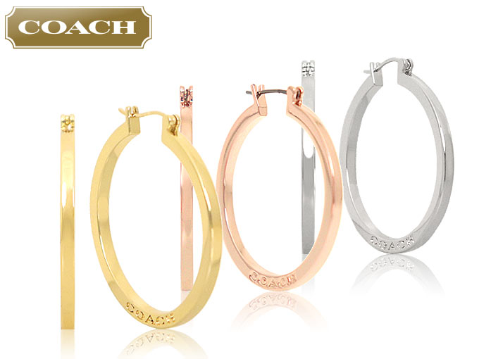 国内即発 COACHアウトレット ロゴ フープ ピアス F73022 COACH コーチ アクセサリー ピアス F73022 73022 ゴールド ロゴ
