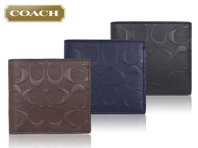 コーチ COACH 財布 二つ折り財布 F75363 ブラック デボスド