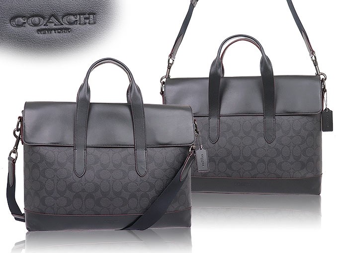 コーチ COACH ビジネスバッグ F77858 ブラック×ブラックオックス