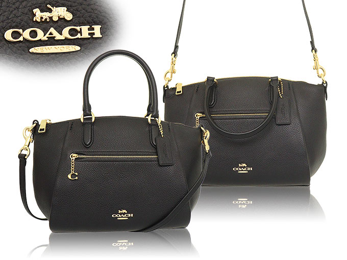 コーチ COACH バッグ ハンドバッグ 79316 ブラック ペブルド レザー エリス サッチェル レディース