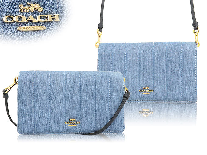 コーチ COACH バッグ ショルダーバッグ FC3713 C3713 デニムマルチ デニム キルティング キャンバス アンナ フォルドオーバー クラッチ アウトレット レディース