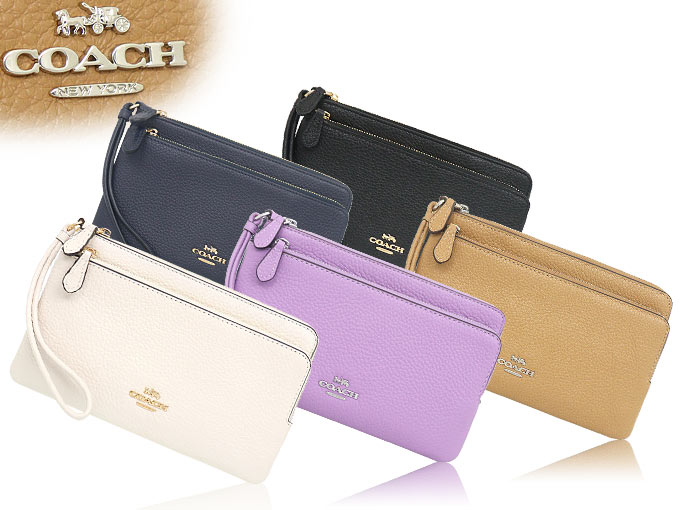 コーチ COACH 財布 長財布 FC5610 C5610 ブラック ラグジュアリー ペブルド レザー ダブル ジップ ウォレット アウトレット レディース｜import-collection-yr｜04