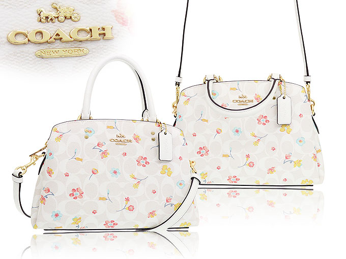 コーチ COACH バッグ ハンドバッグ FC8340 C8340 チョークマルチ シグネチャー フローラル プリント ミニ リリー キャリーオール  アウトレット レディース