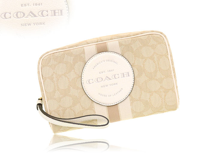 COACH ロゴ コーチ シグネチャー ジャガードポーチ-