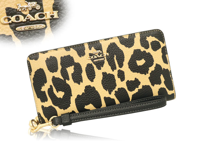 篠原　　　　COACH ロゴ入り長財布 ベージュ/イエロー 篠原 COACH ロゴ入り長財布 ベージュ/イエロー 篠原 COACH ロゴ