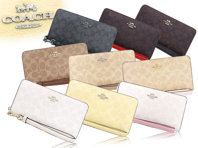 新品未使用】COACH/コーチレディース長財布 CW778チャコールx