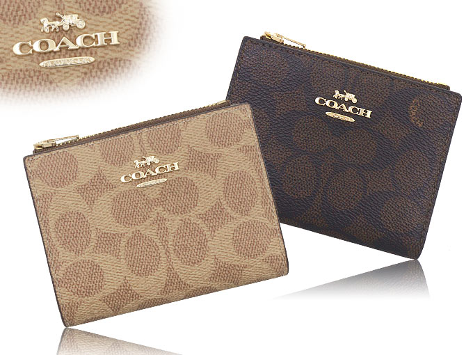 COACH コーチ 財布 二つ折り財布 FCW803 CW803 タン×ブラウン